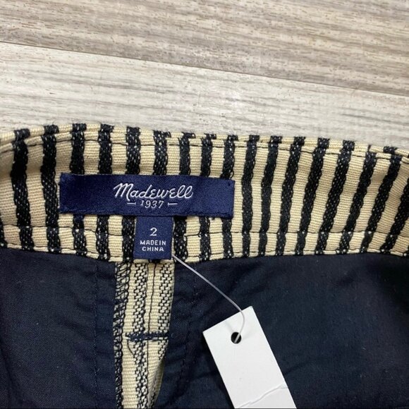 Madewell Front Tie Mini Fitted Pencil Skirt Striped NWT Women’s Size 2 - Picture 5 of 6